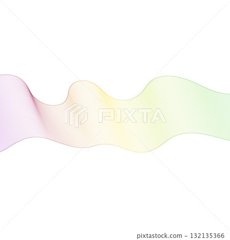 Striped Abstract Color Gradient Wave Symbolizing a Harmonious Sound Spectrum. Eps 10 132135366