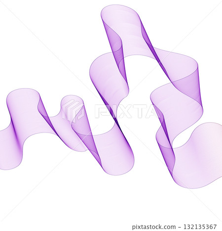 Vertical Purple Ribbon of Abstract Waves Creating an Elegant Dynamic Background. Eps 10 132135367