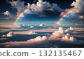Two rainbows floating in the sea of clouds 132135467