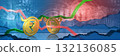 bullish inr stopped by bearish chf. foreign exchange market 3d illustration of indian rupee to swiss franc. currency represented  as golden coins 132136085