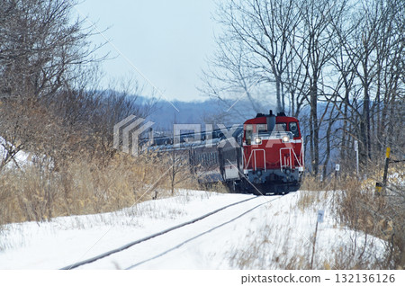 釧網本線 釧路濕原～淺水區 JR北海道 DE10-1690 (釧路) DL 冬季濕原 132136126