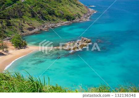 Tropical sea scenery on viewpoint phuket thailand. 132136348