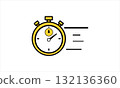 Fast stopwatch isolated on white background, symbolizing speed and time management vector design 132136360