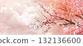美麗的日式櫻花和梅花背景插圖 AI 生成的圖像 132136600