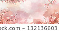 美麗的日式櫻花和梅花背景插圖 AI 生成的圖像 132136603