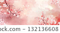 美麗的日式櫻花和梅花背景插圖 AI 生成的圖像 132136608