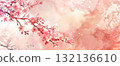 美麗的日式櫻花和梅花背景插圖 AI 生成的圖像 132136610