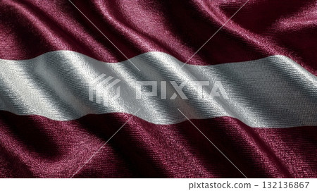 Celebrating Lithuanias independence day with the national flag waving proudly against a clear blue sky Celebrating Lithuanias independence day with the national flag waving proudly against a clear blue sky 132136867