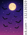 Bats and full moon gradient background 132136929
