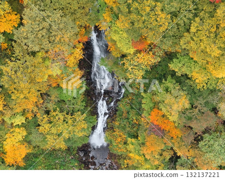 Aerial view of Sankai Falls in autumn Aerial view of Sankai Falls in autumn 132137221
