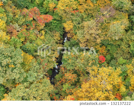 秋季的三海瀑布鳥瞰圖 132137222