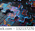 Electronic jigsaw puzzle pieces 132137270