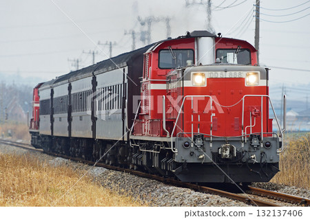 Hachiko Line Yodo-Matsuhisa JR East DD51-888 + old passenger car + DD51-895 (Takasaki) Hachiko training 132137406