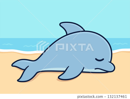 Sad cartoon beached dolphin drawing Sad cartoon beached dolphin drawing 132137461