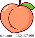 Peach butt cartoon illustration 132137466
