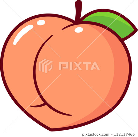 Peach butt cartoon illustration Peach butt cartoon illustration 132137466