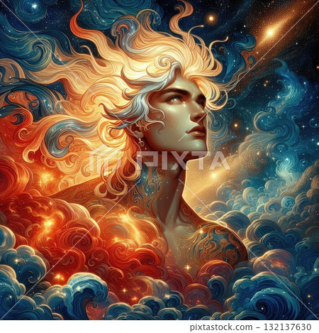 Celestial Being in a Cosmic Dreamscape with Generative AI. 132137630