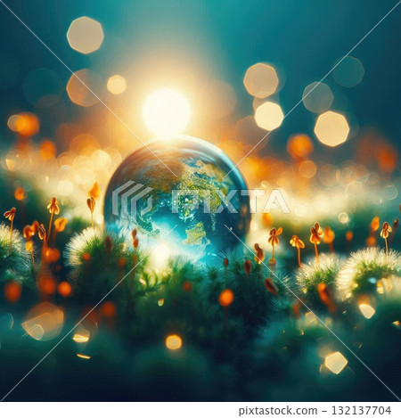 Earth Day theme in Nature with Generative AI. 132137704