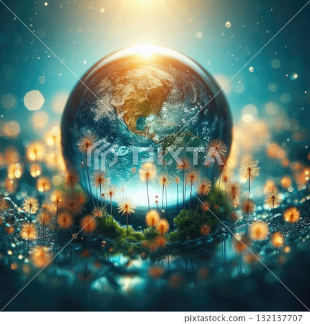 Earth Day theme in Nature with Generative AI. Earth Day theme in Nature with Generative AI. 132137707