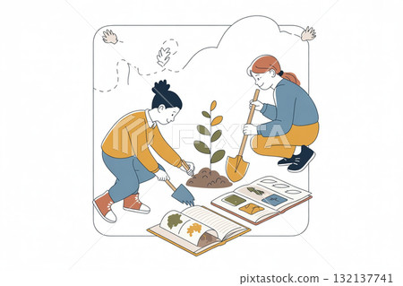 Children engaged in environmental education Children engaged in environmental education 132137741