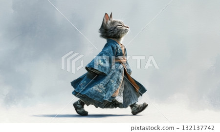 warrior, kimono, cat 132137742