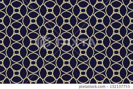 Elegant geometric seamless ornamental pattern. Symmetric vector repeatable luxury background. Vintage oriental print 132137753