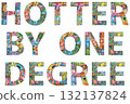 Words HOTTER BY ONE DEGREE. Vector decorative zentangle object for decoration 132137824