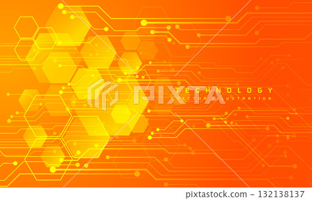 Abstract orange technology circuit data futuristic hexagon geometric on white design modern creative background vector Abstract orange technology circuit data futuristic hexagon geometric on white design modern creative background vector 132138137