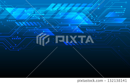 Abstract blue technology circuit data futuristic geometric design modern creative background vector 132138141