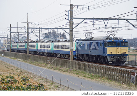 Takasaki Line, Okabe-Fukaya, JR East, EF64-1032 (Nagaoka) + 485 series 3000 series R26 train (Niigata) 132138326