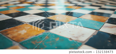 Ornate arabesque tiles showcase vibrant colors and intricate shapes for a stunning backdrop. Ornate arabesque tiles showcase vibrant colors and intricate shapes for a stunning backdrop. 132138473