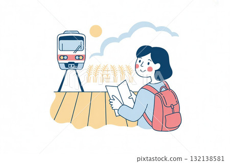 Tourists traveling on local trains Tourists traveling on local trains 132138581