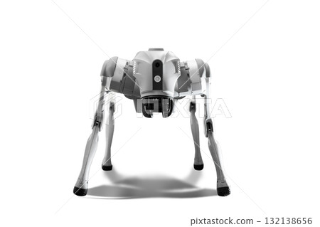 Robotic cyber dog on the plain background. 132138656