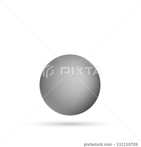 Single gray matte sphere with a gradient and shadow on a white background. Eps 10 Single gray matte sphere with a gradient and shadow on a white background. Eps 10 132138789