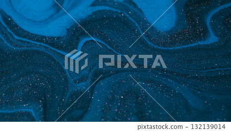 Marble background. Spilling fluid. Blur blue pink color ink chemical sparkling pigment floating on acrylic art creative abstraction. Marble background. Spilling fluid. Blur blue pink color ink chemical sparkling pigment floating on acrylic art creative abstraction. 132139014