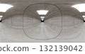 Minimalist concrete tunnel with overhead lights 360 vr panorama 132139042