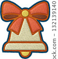 Joyful Christmas embroidery patch of bell with detailed stitch design perfect for festive holiday decoration 132139140