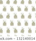 Vector seamless pattern with simple gift boxes in flat style 132140014