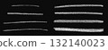 Crayon chalk brush stroke underline pen highlight. Vector hand drawn stoke element set for design texture templates, presentation, school, emphasis isolated on black background. 132140023