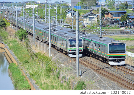 東北本線、栗橋-東鷲宮、JR東日本、E231系列1000系列、K-32列車(神津) 東北本線、栗橋-東鷲宮、JR東日本、E231系列1000系列、K-32列車(神津) 132140052