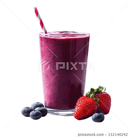 Clipart PNG, Refreshing Acai Berry Smoothie in a Delicious Atmosphere with Empty Space 132140242