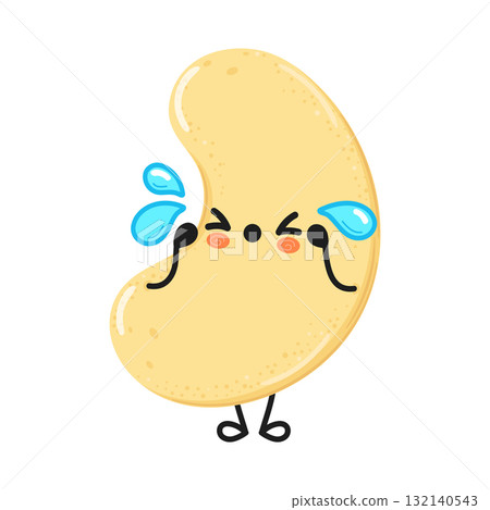 Cashew nut character crying experiencing sadness 132140543