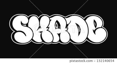 Graffiti bubble letters typography on black background 132140654