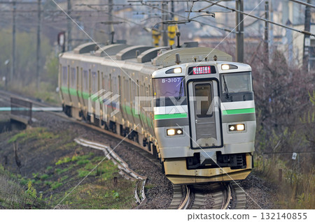 Chitose Line Kitahiroshima-Shimamatsu JR Hokkaido 733 series B-3107 formation (Sapporo) Airport 132140855