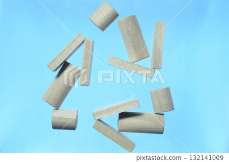 Recycling symbol made of building blocks Recycling symbol made of building blocks 132141009