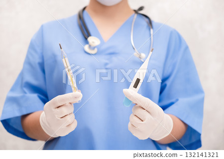 Girl in Blue Veterinarian Suit 132141321
