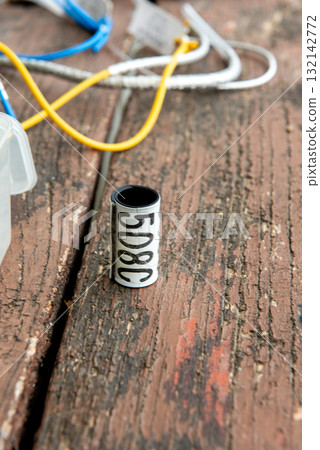 Bird ringing equipment with metal identification bands. 132142772