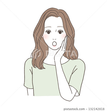 一位女士帶著驚訝的表情的插圖 132142818