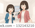 姊妹在卡拉 OK 包廂唱卡拉 OK 132143210