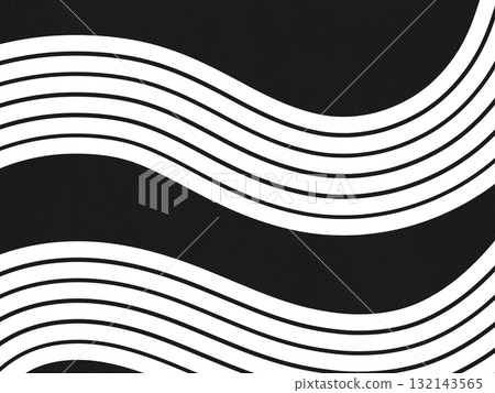 Abstract black white wavy line pattern background geometric design template card element minimalistic vertical horizontal 132143565